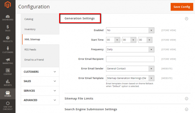 generation-settings Configure the Generation Settings