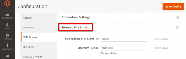 sitemap-file-limits Configure the Sitemap File Limits
